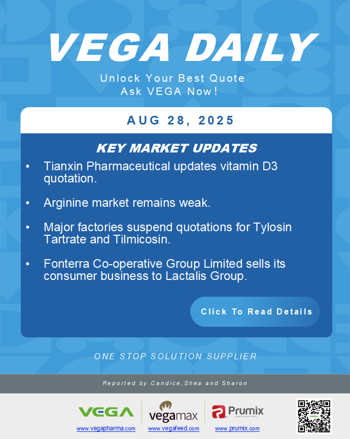VEGA Daily Dated on August  28th 2025 Vitamin Amino Acid APl Food Additives.png